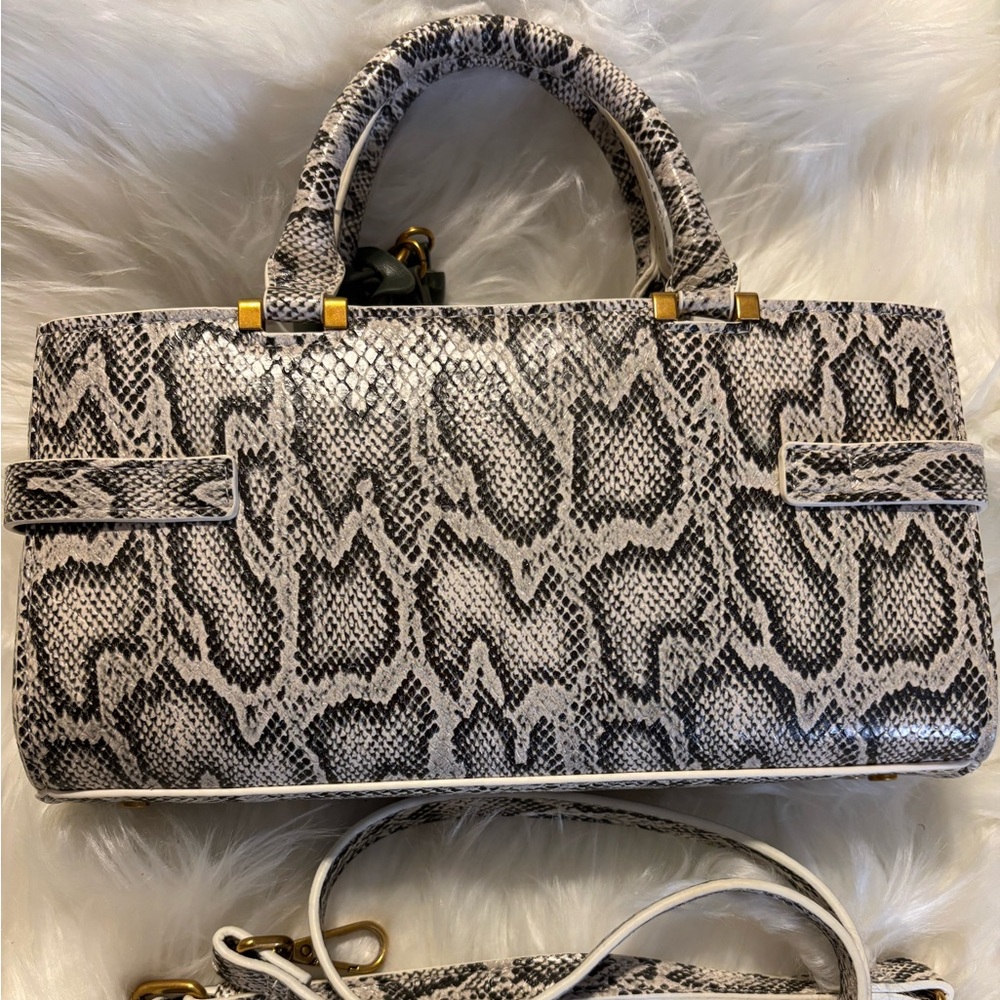 Steve Madden Handbag with Snake Skin Design & Crossbody Strap - Picture 2 of 8